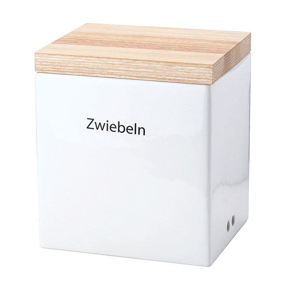Vorratsdose mit Holzdeckel, weiß