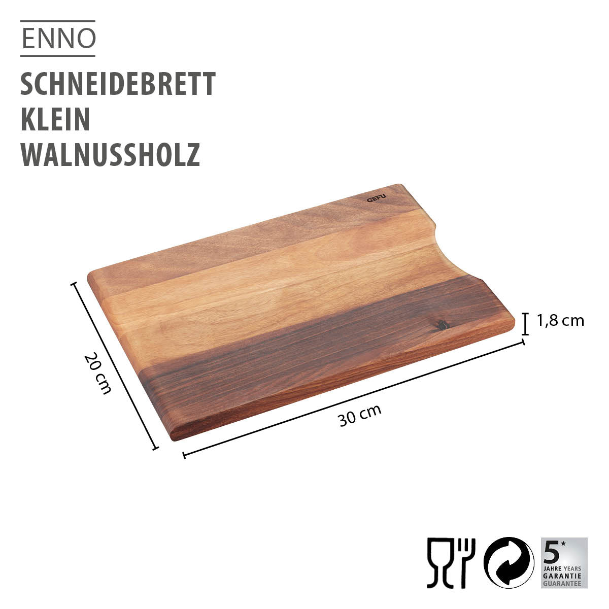 Schneidebrett ENNO,  Walnussholz